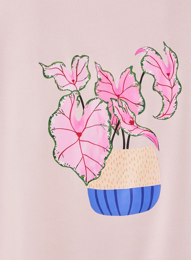 Take Two Graphic Print Round Neck T-Shirt