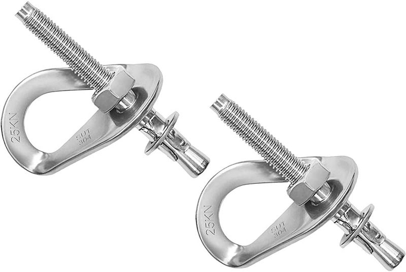 AOKWIT 25kN Climbing Bolt Hangers Anchors Stainless Steel Climbing Holds Anchor Bolt Heavy Duty Expansion Bolt Piton Tiedown for Rock Climbing Rappelling Hammock Gym Wall Aerial Work Caving Rescue - Image 1