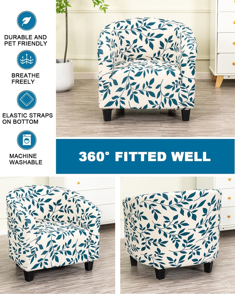 NILUOH Club Chair Slipcover 1-Piece Soft Stretch Barrel Chair Covers Tub Chair Cover Spandex Armchair Covers Furniture Protector for Bar Counter Living Room,Color 02 - Image 5