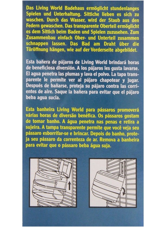 هاغن حمام الطيور البلاستيكي الشفاف من Living World، خارجي  - Image 3