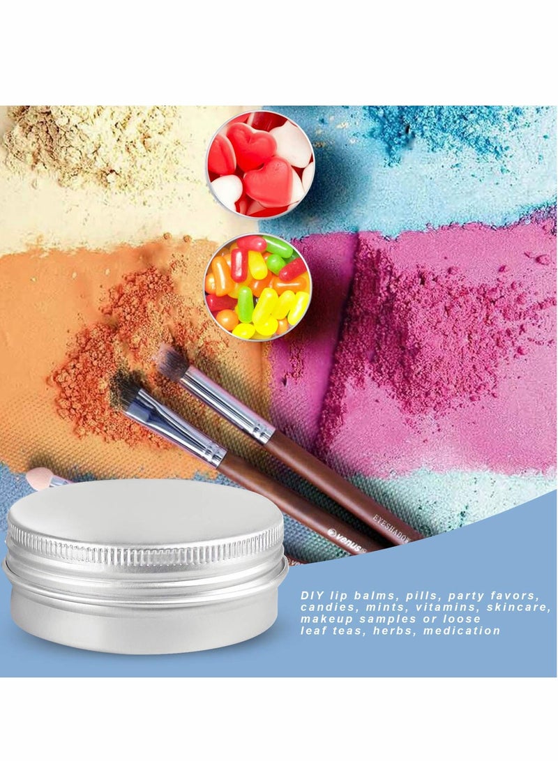 KASTWAVE Round Aluminum Metal Tin Storage, 24 Pcs Jar Containers with Secure Screw Top Lids - Image 5