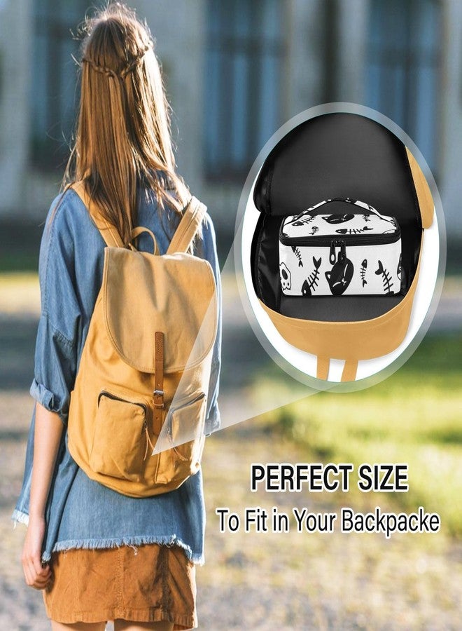 ElliTarr Lunch Box for Women Men Insulated Lunch Bag Small Mini Cooler Bag Box with Handle Portable Compact Lunchbag Lunch Pail for Work School Cat Fish - Image 5