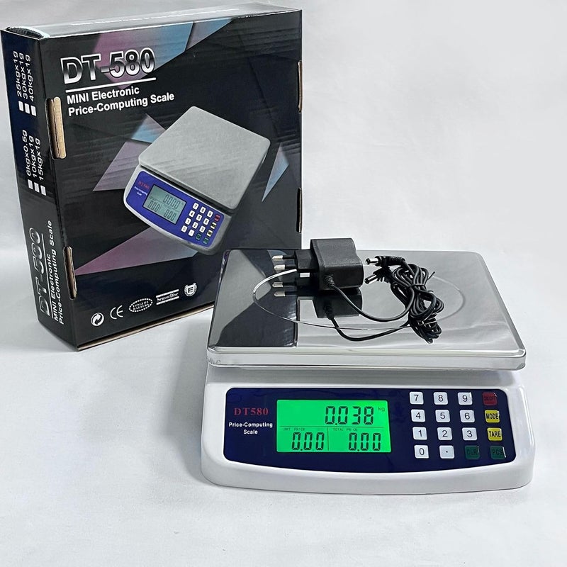 Tazweeq Large Digital Kitchen Scale, Stainless Steel, 30KG Commercial Food Scale with LCD Display for Baking, Bread, Meat, Fruit (Only Be Used When Plugged In) - Image 1