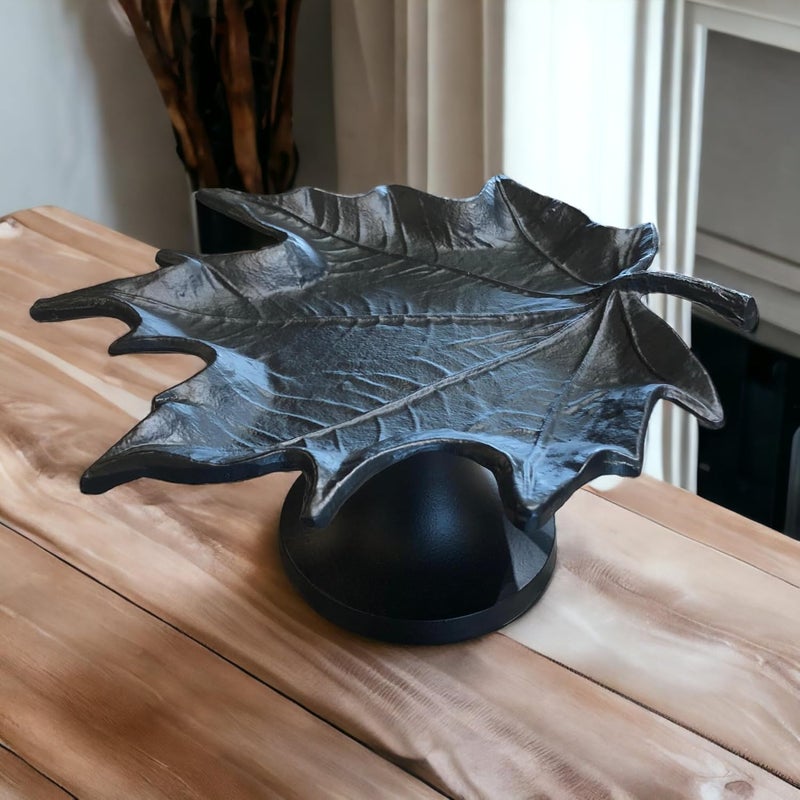 The Artage Leaf Decorative Serving Tray PlatterDecorative Tray for Center TableCenterpiece Platter Multipurpos Tray for Home Decor - Image 1