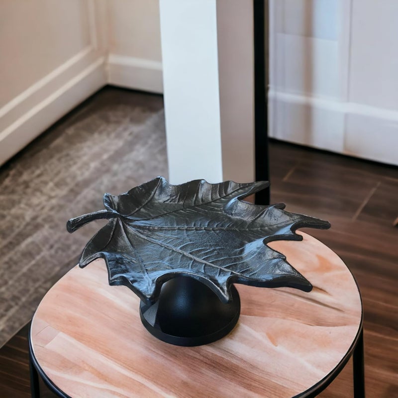 The Artage Leaf Decorative Serving Tray PlatterDecorative Tray for Center TableCenterpiece Platter Multipurpos Tray for Home Decor - Image 4