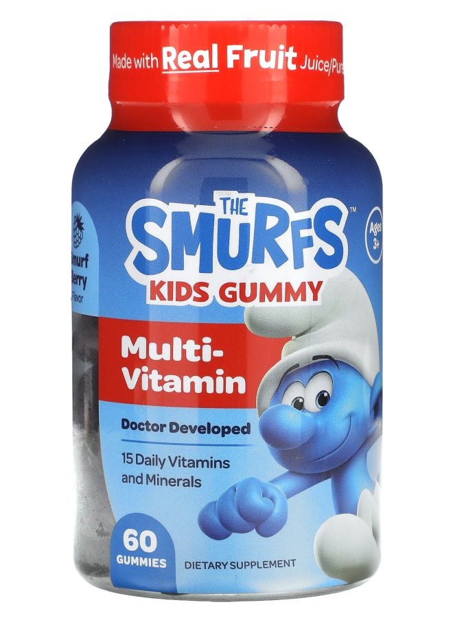 THE SMURFS - Kids Gummy Multi-Vitamin Ages 3+ Smurf Berry 60 Gummies - Image 1