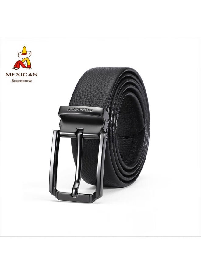 Scarecrow Men's Belt, Pin Buckle, Genuine Top-grain Leather, Business Waistband, Casual Trouser Belt, Qixi Valentine's Day Gift For Boyfriend - Image 5