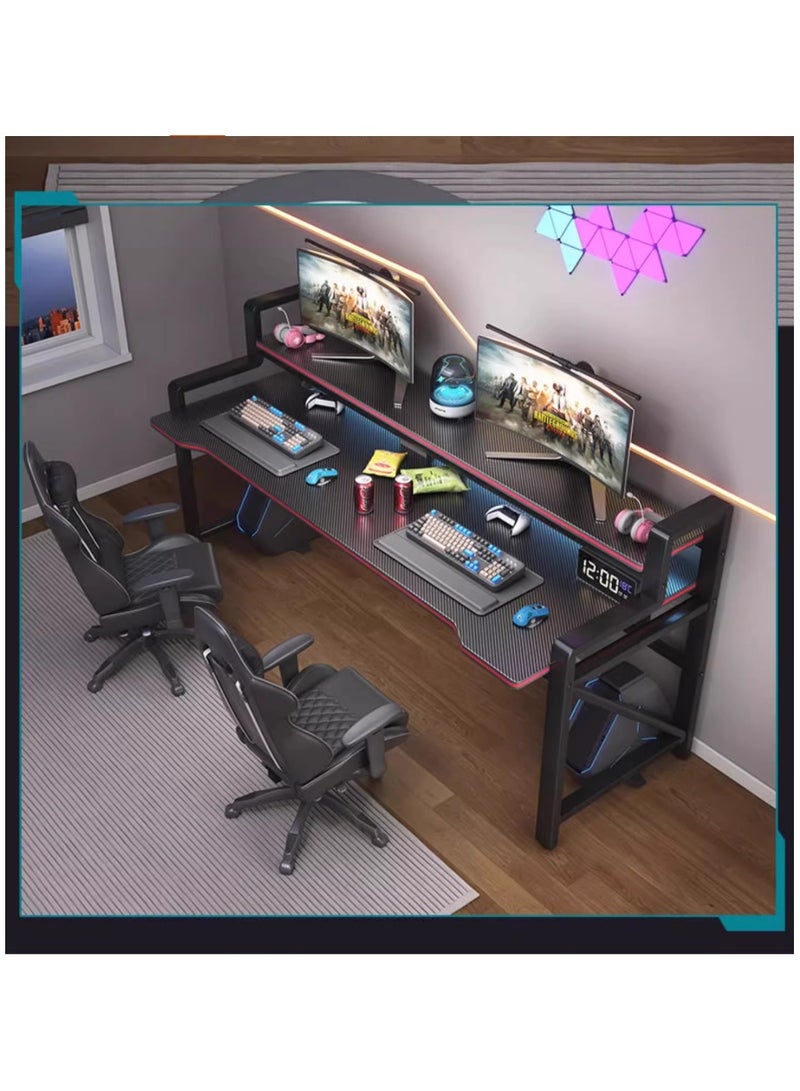 تشولوفز مكتب ألعاب وحاسوب بهيكل ثلاثي الطبقات بطول 118 سم - طاولة مريحة للمكتب المنزلي والدراسة، تتميز بألواح سميكة وإطار فولاذي متين، مثالية للدراسة واللعب. - Image 4