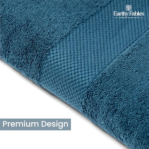 Earthy Fables Premium Face Towels - 100% Combed Cotton, 600 GSM, Ultra Soft, Quick Dry & Highly Absorbent, for Gym, Travel & Acne-Prone Skin, 30x30 cm, Set of 4 (Dark Teal) - Image 3