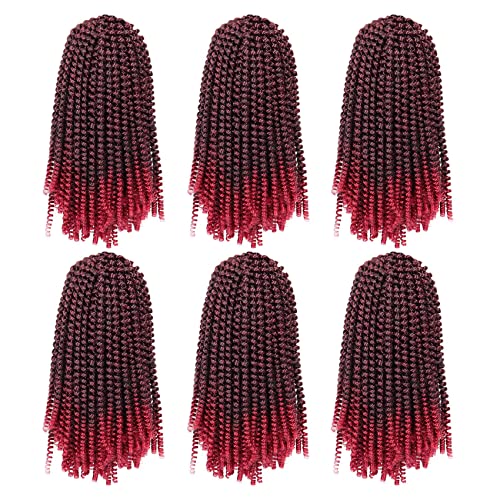 Liyate 6 Packs Spring Twist Braiding Hair Spring Twists Twist Hair Synthetic Fiber Fluffy Twist Crochet Braids Low Temperature Twist Crochet Hair for Women Braiding Hair(10inch,T1B/BUG) - Image 1