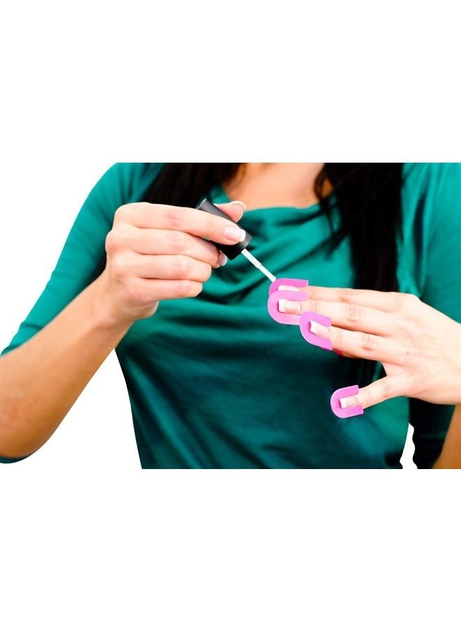 creaclip CreaNails Nail Polish Stencils for Adults - Reusable Nail Holder for Painting Nails & French Tip Strips - Spill-Proof Nail Guard Applicator & Shaper for Gel Paint, Decals - 10 Sizes, 26 Pieces 