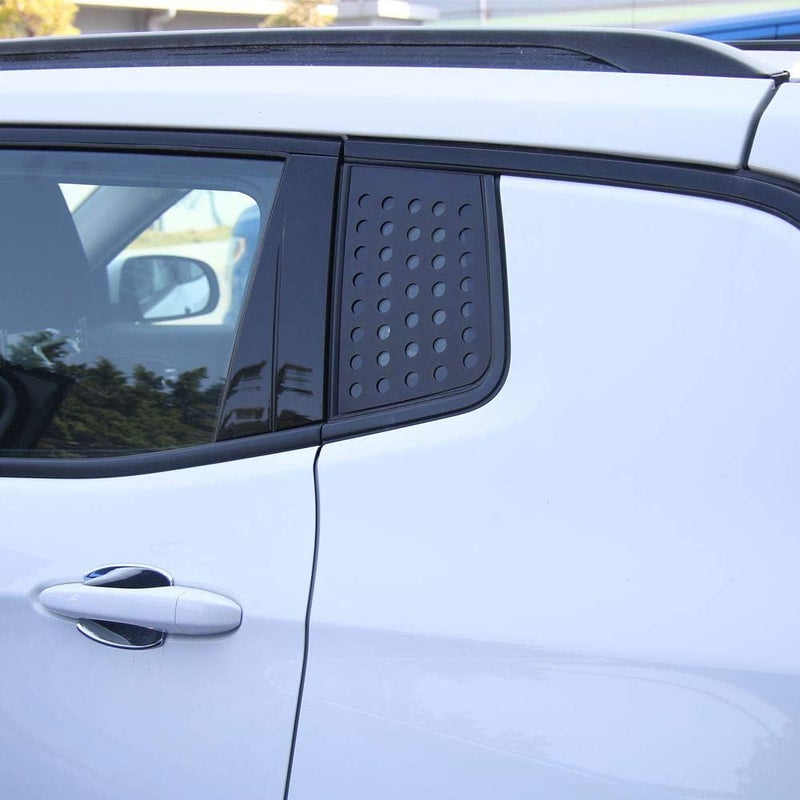 JeCar Rear Triangle Glass Decor Cover Aluminum Alloy Panel Trim for Jeep Compass 2017-2020 (Black) - Image 5