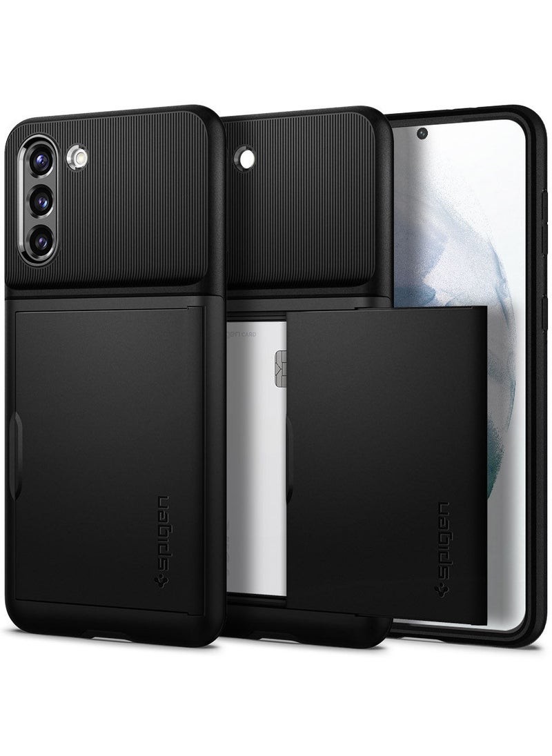 Spigen Slim Armor CS Protective Case Cover With Credit Card Slot for Samsung Galaxy S21 Plus - Black  - Image 1