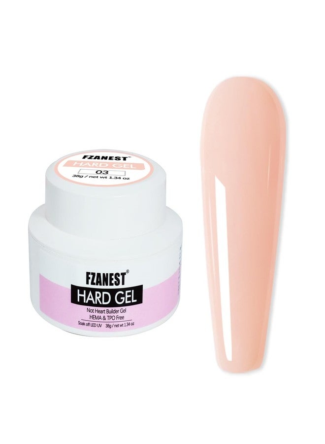 FZANEST Heat-Free Builder Hard Gel Hema-Free Nude Pink Nail Strengthening Extension Sculpting Color UV Gel for Nails #03 - Image 1