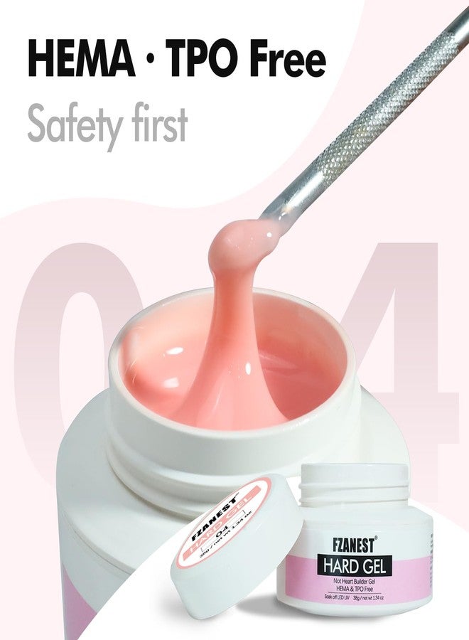 FZANEST Heat-Free Builder Hard Gel Hema-Free Nude Pink Nail Strengthening Extension Sculpting Color UV Gel for Nails #03 - Image 2