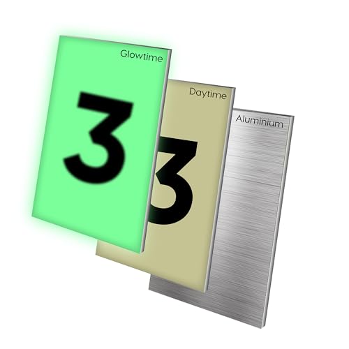GLO-X House Numbers for Outside Light Up Solar - Solar House Numbers for Outside on Mailbox or Sign - Glow In The Dark Lighted Number 3 - Illuminated for Easy Address Discovery - Image 1