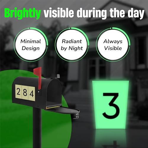 GLO-X House Numbers for Outside Light Up Solar - Solar House Numbers for Outside on Mailbox or Sign - Glow In The Dark Lighted Number 3 - Illuminated for Easy Address Discovery - Image 3