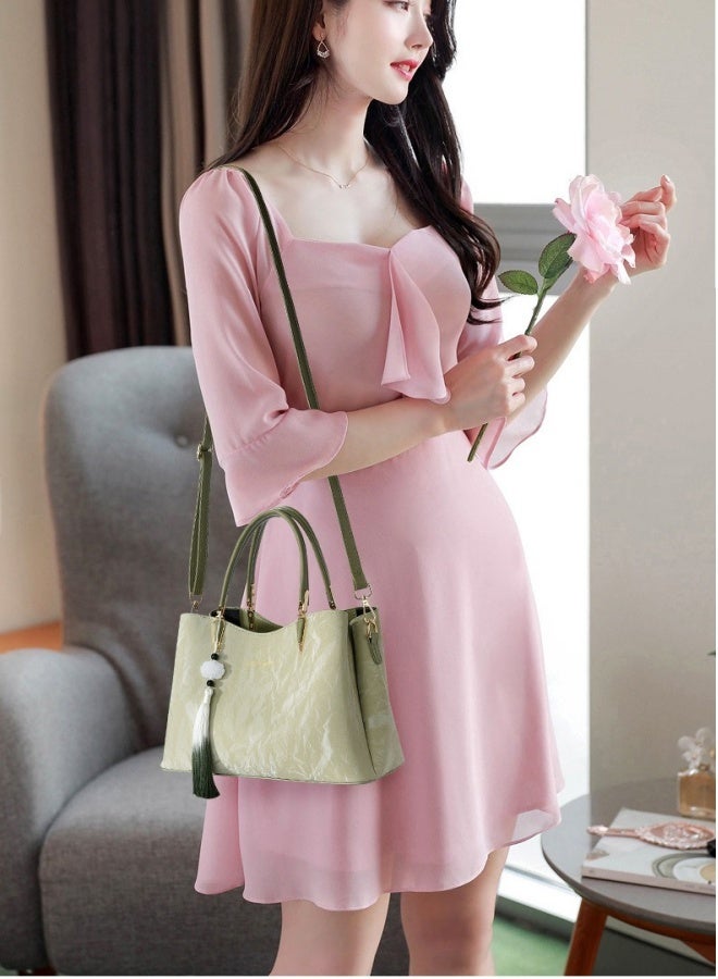 SHABILI Women's Fashion Large Capacity Shoulder Bags, Ladies Tassel Charm Handbag Tote Bags Clutch Bag Phone Bag, PU Leather Crossbody Bag Satchel Bag Beach Bag Carry Bag for College Students and Teenagers - Image 2