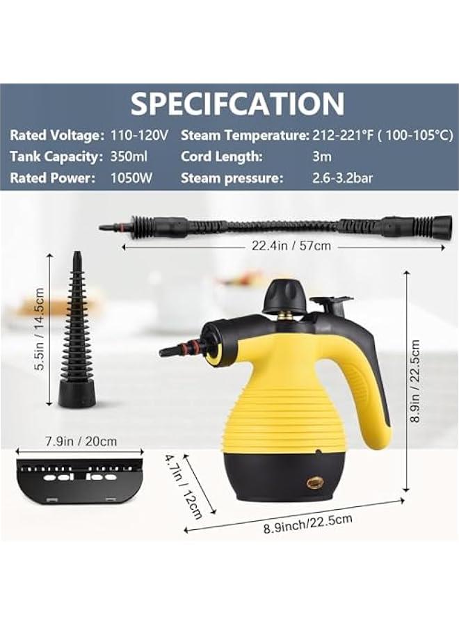 HOOKOR Handheld Steam Cleaner, Steamer for Cleaning, 1050W Multipurpose Portable Steam Cleaners,for Home Use with 9 PCS Accessory Kit to Remove Grime for Kitchen Sofa Bathroom Car Window - Image 3