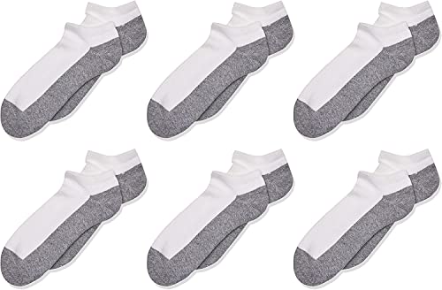 Jefferies Socks Little Girls' Seamless Sport Low Cut Half Cushion Socks (Pack of 6), Wht/Grey,9-11 sock size /6-9 shoe size - Image 1