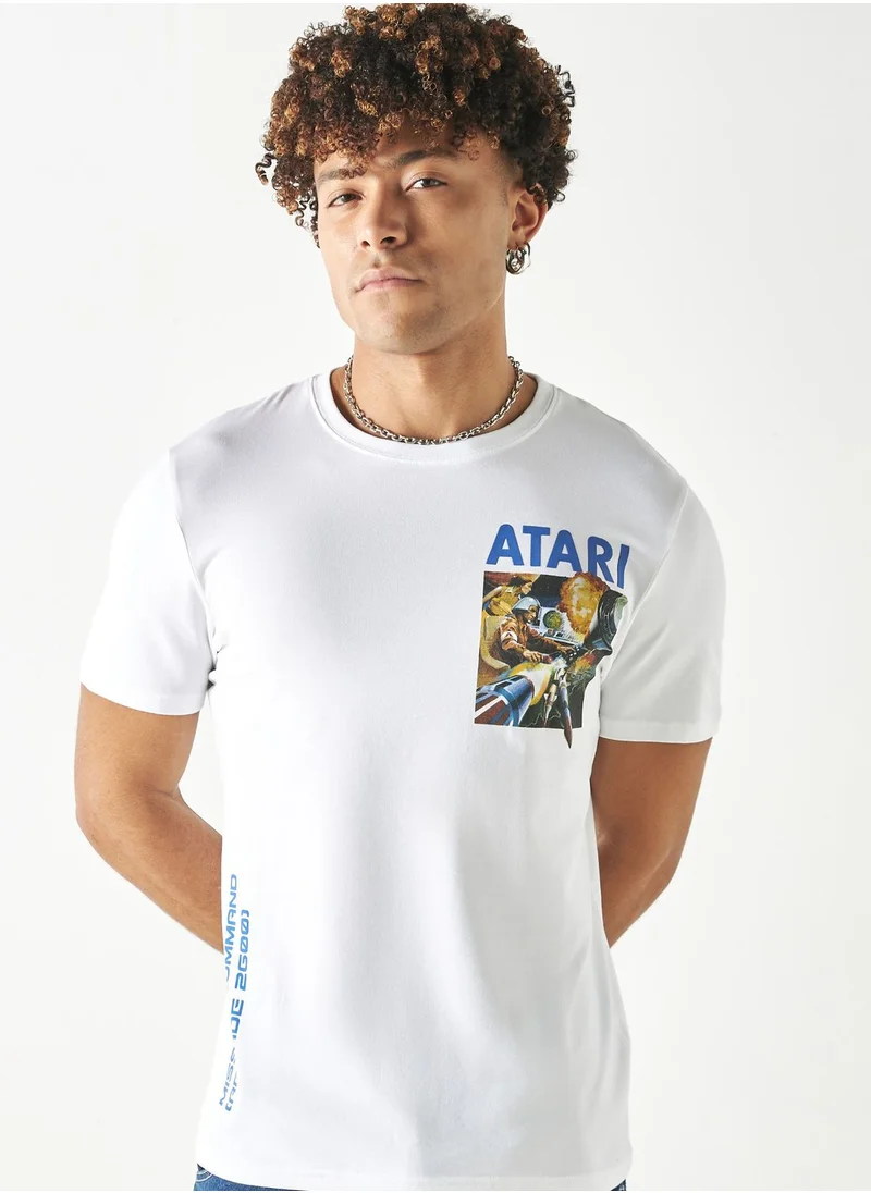 اس بي كاركترز Atari Print Crew Neck T-Shirt