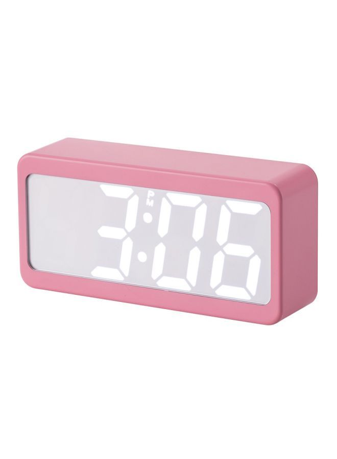 نيبمينينت ساعة منبه رقمية بإضاءة LED ومنفذ USB وردي 15x9x4سنتيمتر - Image 1