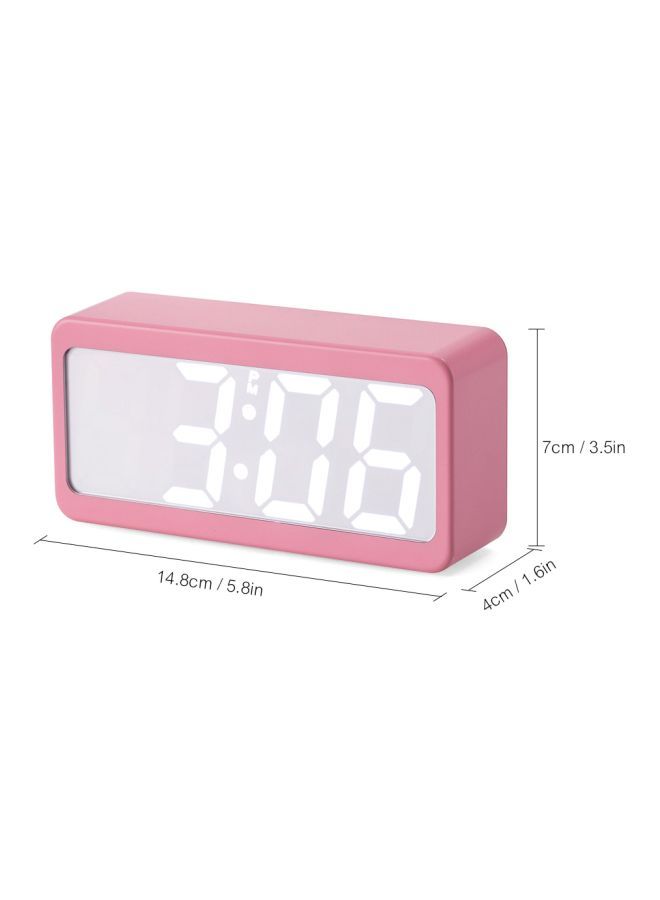 نيبمينينت ساعة منبه رقمية بإضاءة LED ومنفذ USB وردي 15x9x4سنتيمتر - Image 2