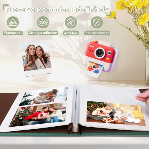 CWEGSJ Valentine Day Gift for Couple,Love Story Magnetic Self-Stick Page Photo Album for 3x5 4x6 5x7 Pictures,Wedding Anniversary Engagement gift.(Album Love Story-Dark Green) - Image 4