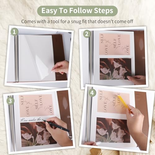 CWEGSJ Valentine Day Gift for Couple,Love Story Magnetic Self-Stick Page Photo Album for 3x5 4x6 5x7 Pictures,Wedding Anniversary Engagement gift.(Album Love Story-Dark Green) - Image 5