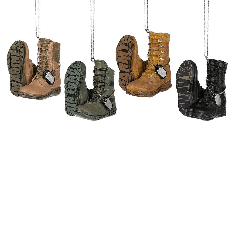 Midwest CBK Midwest-CBK Air Force Boot Military Grey Resin Stone 3 x 3 Christmas Decorative Hanging Ornament - Image 4