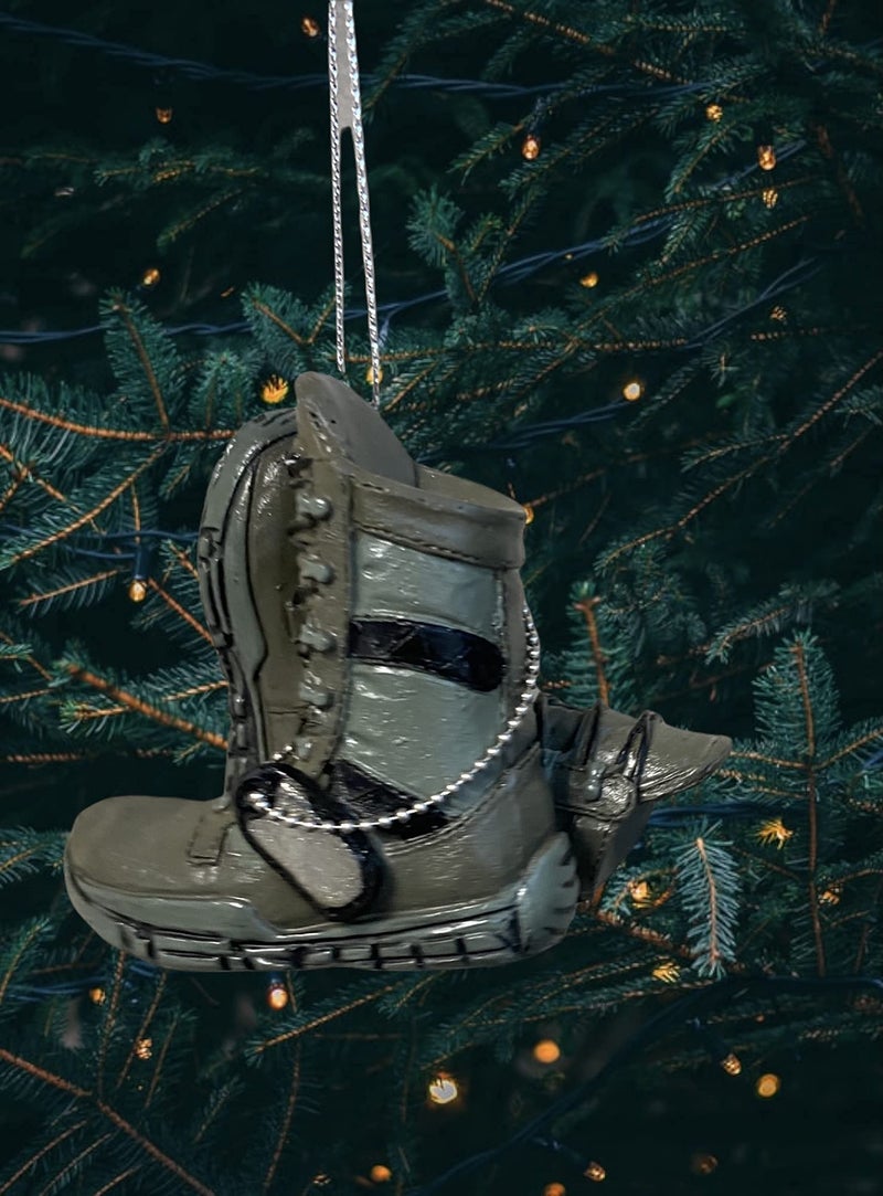 Midwest CBK Midwest-CBK Air Force Boot Military Grey Resin Stone 3 x 3 Christmas Decorative Hanging Ornament - Image 3