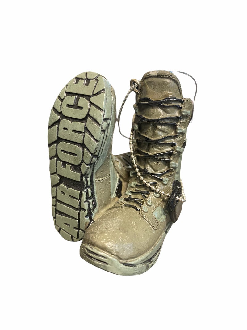 Midwest CBK Midwest-CBK Air Force Boot Military Grey Resin Stone 3 x 3 Christmas Decorative Hanging Ornament - Image 2