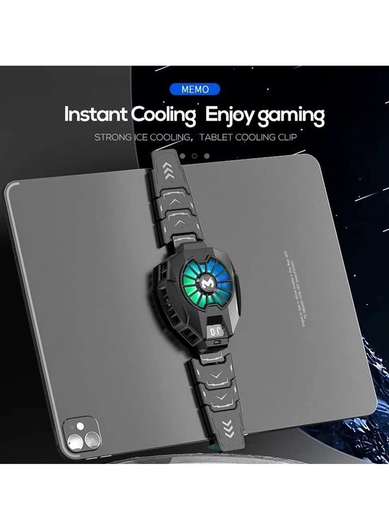 Loquat Memo Tablet Gaming Cooler iPad Tablet Radiator Semiconductor Gaming Cooling Fan Tablet Cooler with RGB light for Gamer - Image 3