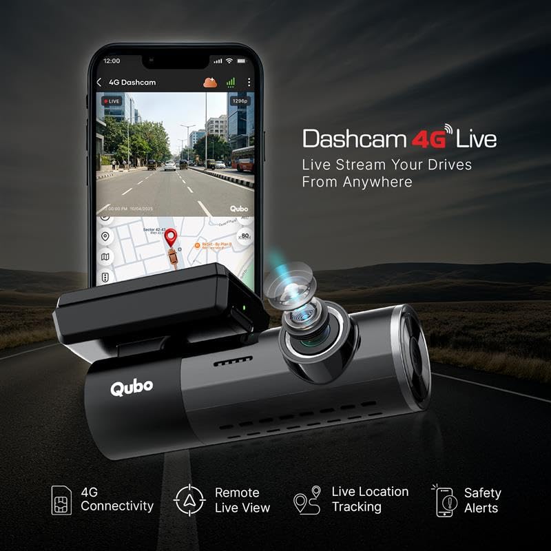 Qubo Dashcam 4G Live by Hero Group [New Launch] | Remote Live View I GPS Tracking & Smart Alerts | 2K QHD | FOV | Wi-Fi & App Control | Supports Upto 1TB SD Card  | 1-Year Free Cloud Subscription - Image 2
