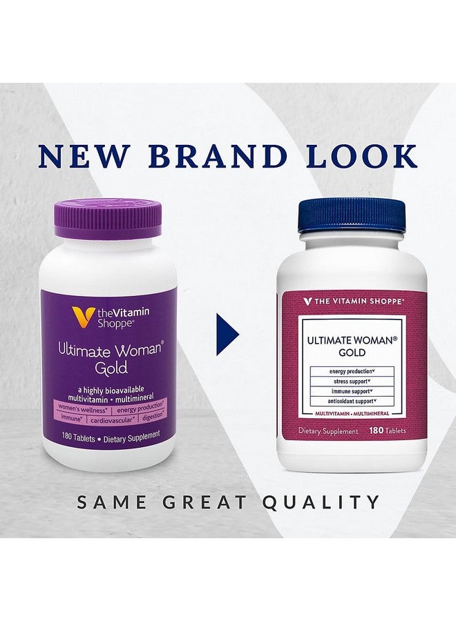 The Vitamin Shoppe Ultimate Woman Gold Multivitamin - with Iron, B Vitamins & Vitamin D3 and More to Support Energy Production, Bone & Immune Health - Gluten Free Multi-Mineral (180 Tablets) - Image 3