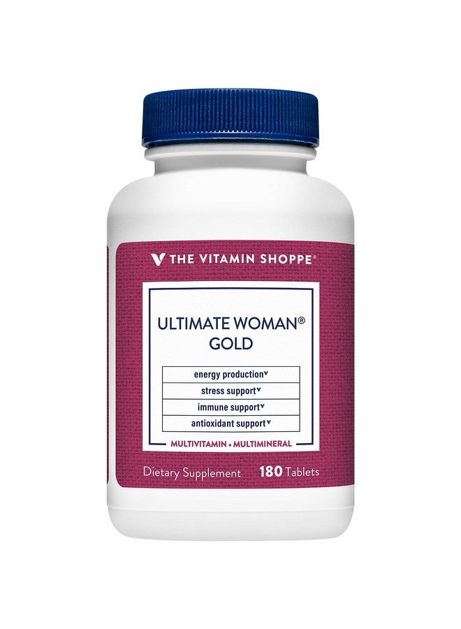 The Vitamin Shoppe Ultimate Woman Gold Multivitamin - with Iron, B Vitamins & Vitamin D3 and More to Support Energy Production, Bone & Immune Health - Gluten Free Multi-Mineral (180 Tablets) - Image 1