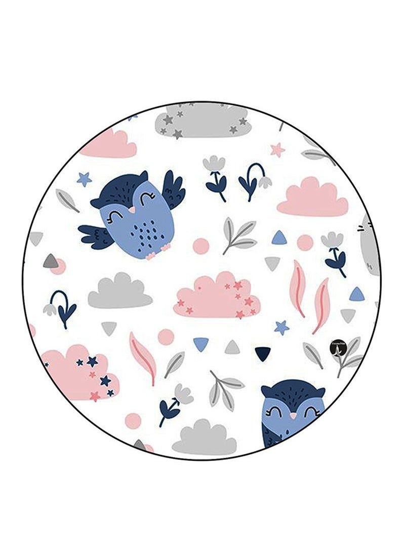 RKN Owls Printed Mouse Pad Round  Multicolour 