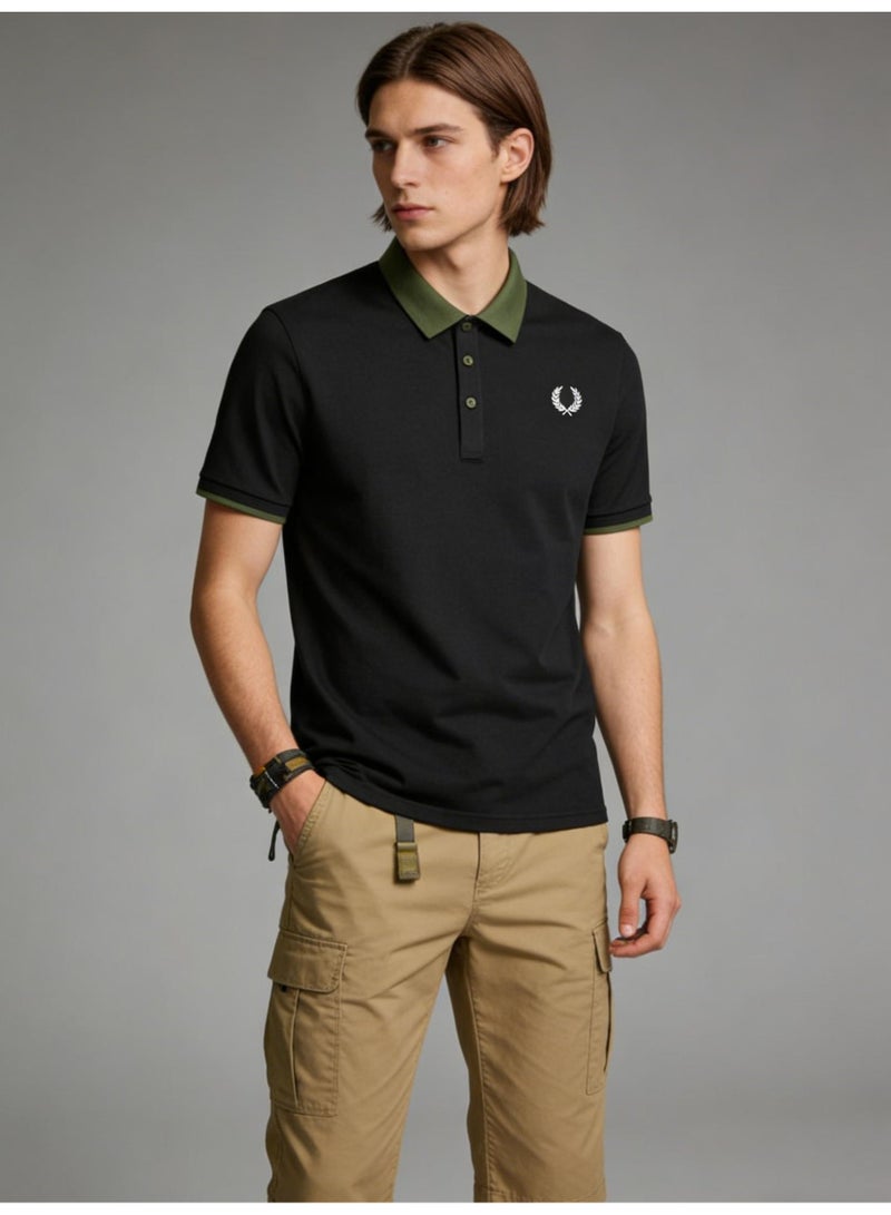 فريد بيري Fred Perry double-pointed Polo shirt | men's Polo shirt with green collar, classic and modern style, creating eternal leisure fashion. - Image 4