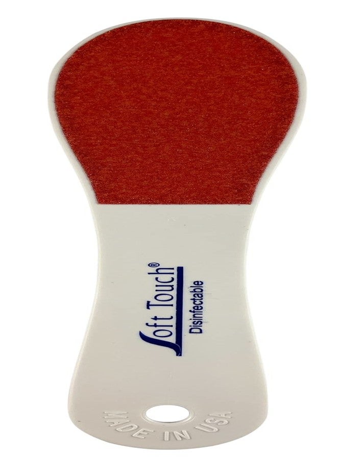 Soft Touch Grinder Foot File, Callus Remover, Heel Scraper, Disinfectable/Washable, Double-Sided - 80/120 Grit, Red/Peach St Tropez, Pedicure Tool - Image 1