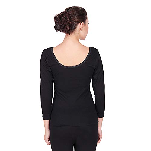 Splash Women's Thermal Winter Wear Set - 3/4th Sleeve Thermal Upper & Lower Black - Image 5