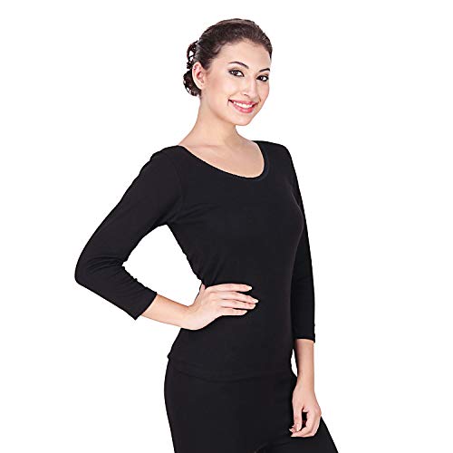 Splash Women's Thermal Winter Wear Set - 3/4th Sleeve Thermal Upper & Lower Black - Image 3