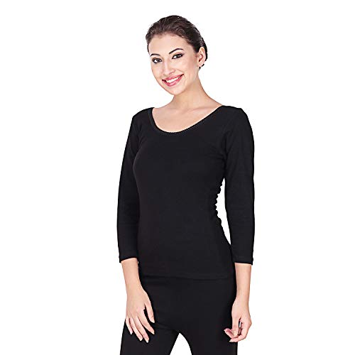 Splash Women's Thermal Winter Wear Set - 3/4th Sleeve Thermal Upper & Lower Black - Image 4