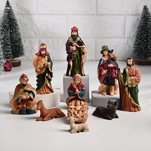 Floweraura Decorative Christmas Crib Nativity Jesus Family Christmas Gifting for Neighbour, Employees, Friends, Colleague | Showpiece Idol for Home Decor - Image 1