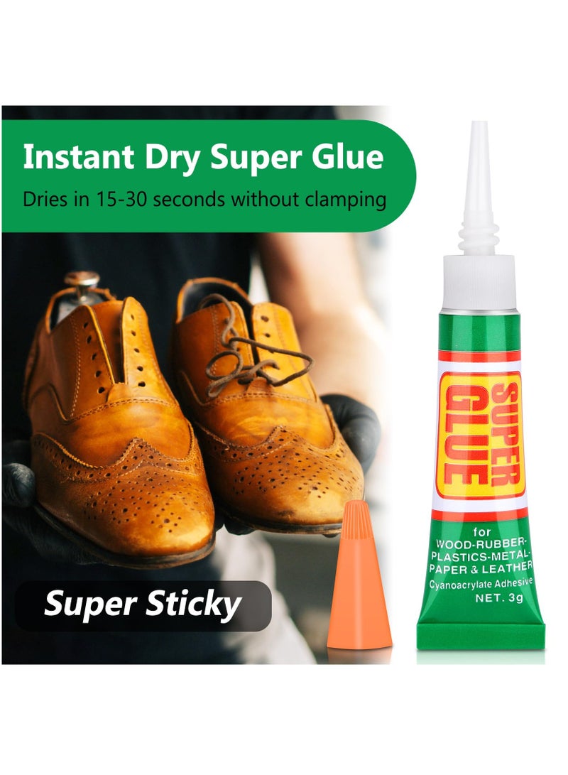 Super Glue Clear, 24 X 3g Strong Adhesive Superglue Crazy Fast Drying Cyanoacrylate Glue Tubes with Cap for Shoe Repair, Plastic, Rhinestone Jewelry, Metal, DIY Crafts, Waterproof And Individual - Image 2