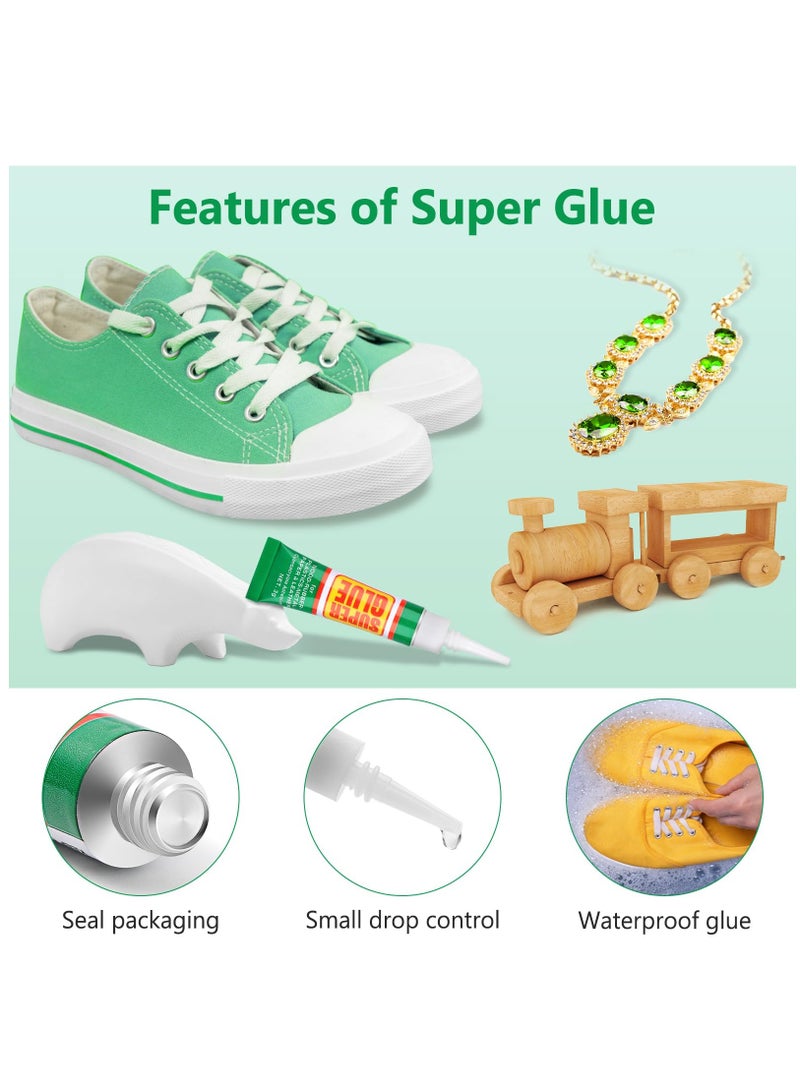 Super Glue Clear, 24 X 3g Strong Adhesive Superglue Crazy Fast Drying Cyanoacrylate Glue Tubes with Cap for Shoe Repair, Plastic, Rhinestone Jewelry, Metal, DIY Crafts, Waterproof And Individual - Image 4