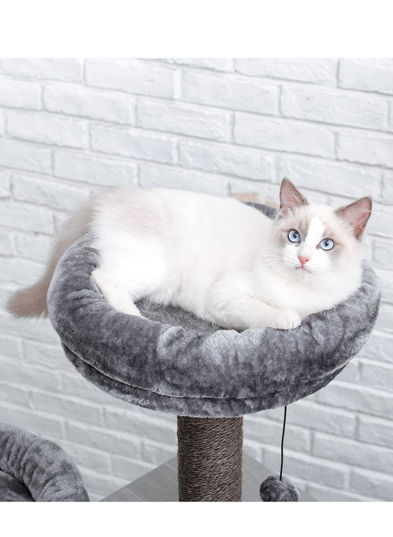 Alissa 130cm Cat Tree Wooden Cat Tower Featuring 2 Super Large Condo Fully Scratching Posts and Removable Soft Perches for Indoor Cats and Kittens  - Image 3