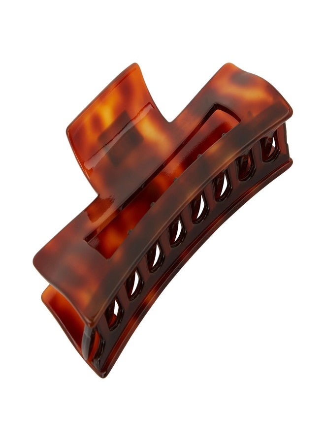 France Luxe Large Cutout Rectangle Claw Clip - Classic - Tortoise - Image 1