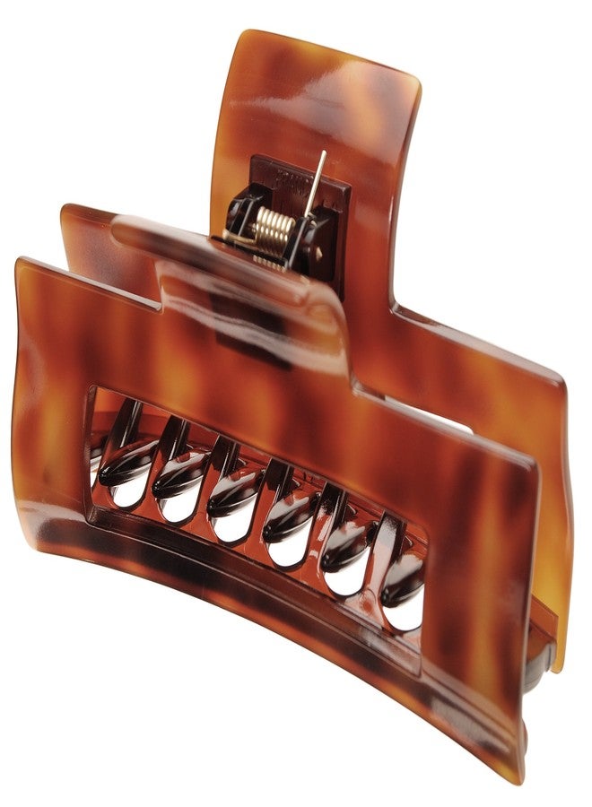 France Luxe Large Cutout Rectangle Claw Clip - Classic - Tortoise - Image 4