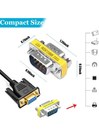 DB9 Gender Changer D-SUB 9 Pin RS-232 Connector Serial Port Cable Coupler Adapter for Serial Applications-4Pcs (Male to Male) - view 2