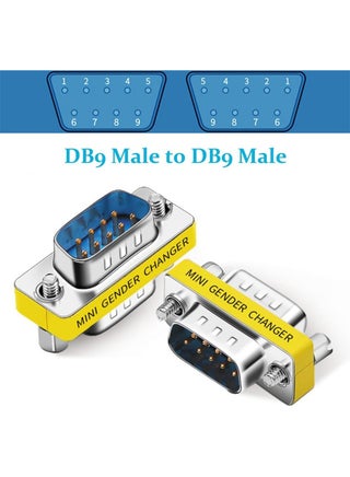 DB9 Gender Changer D-SUB 9 Pin RS-232 Connector Serial Port Cable Coupler Adapter for Serial Applications-4Pcs (Male to Male) - view 3